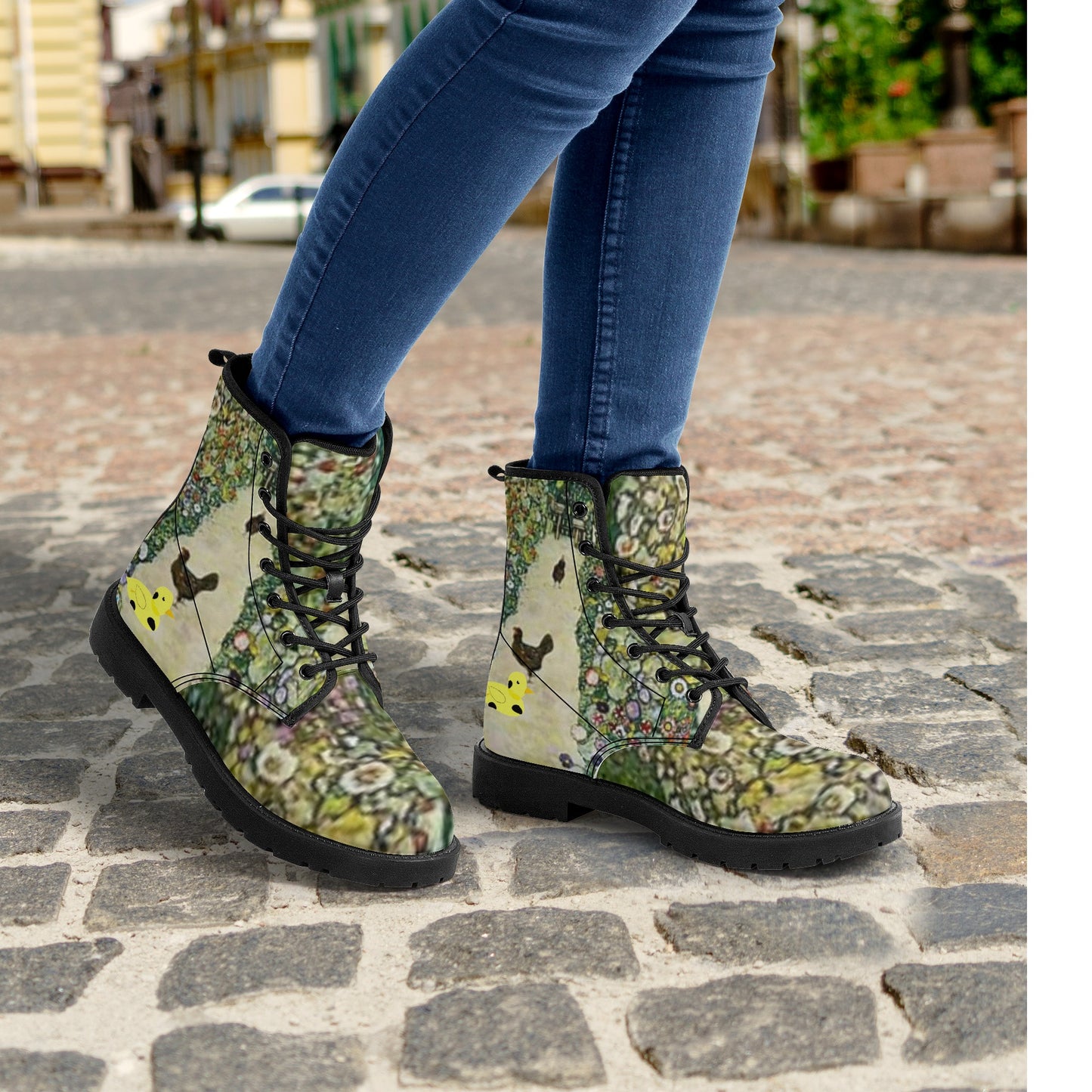Myrtle and Gustavs Chickens by D.B. Womens Vegan Leather Boots