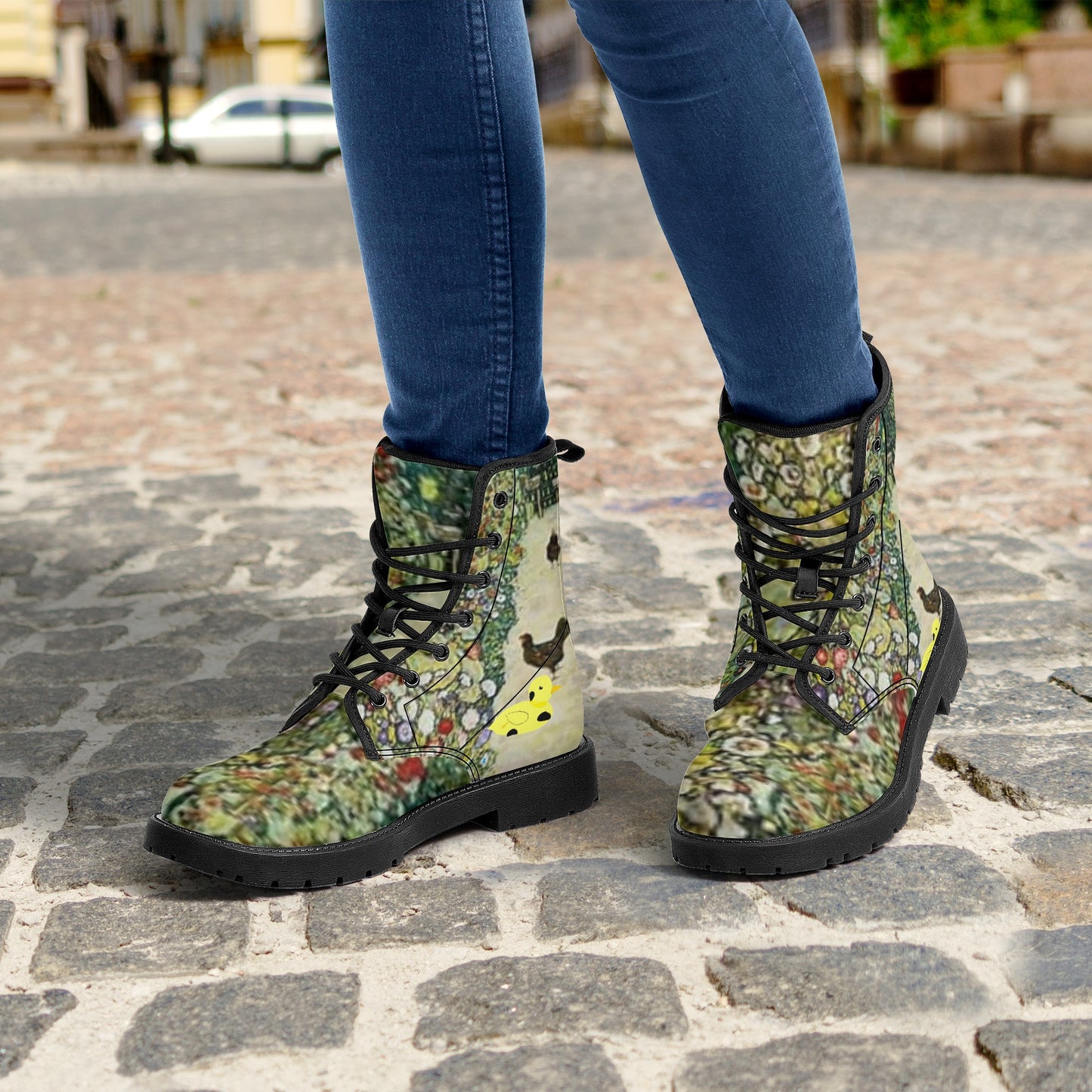 Myrtle and Gustavs Chickens by D.B. Womens Vegan Leather Boots
