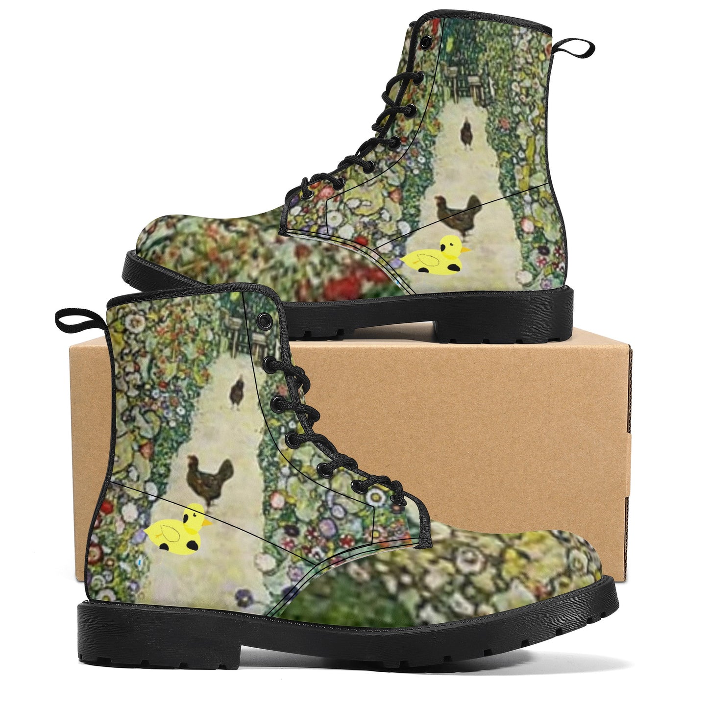 Myrtle and Gustavs Chickens by D.B. Womens Vegan Leather Boots