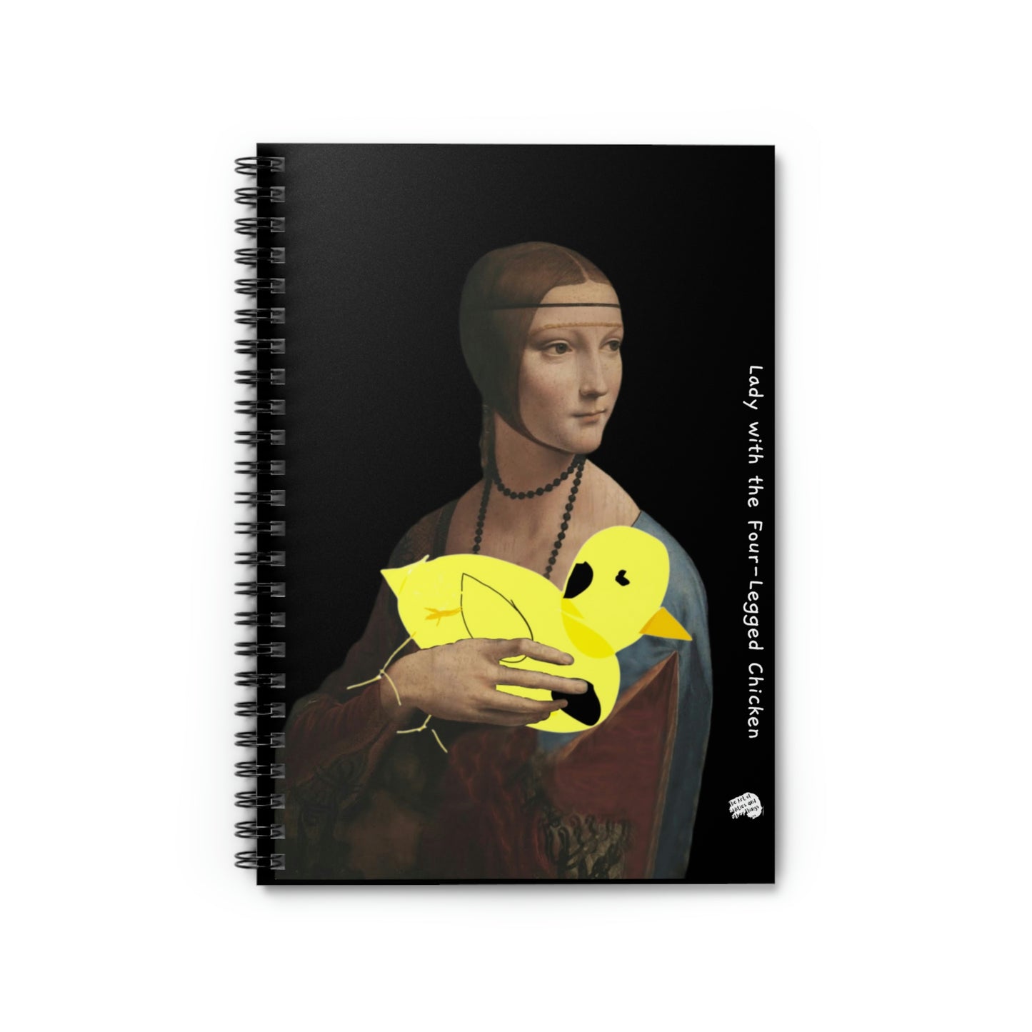 Spiral Notebook - Ruled Line with Lady with the Four-Legged Chicken print by D.B.