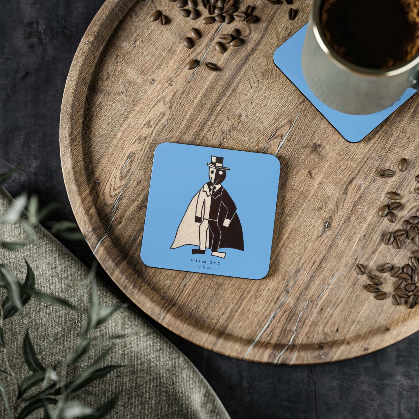 'Untitled' 2022 by D.B. printed on Stylish Drink Coasters