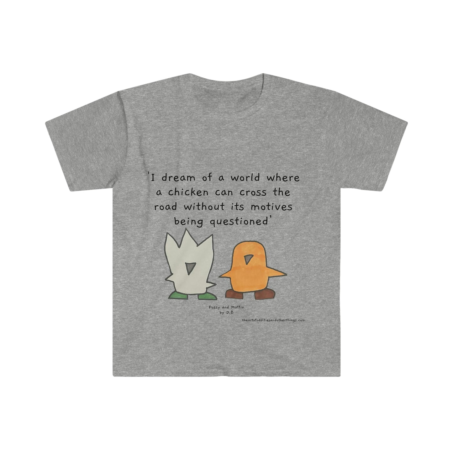 'I dream of a world' featuring Fuzzy and Muffin by D.B. Unisex Softstyle T-Shirt