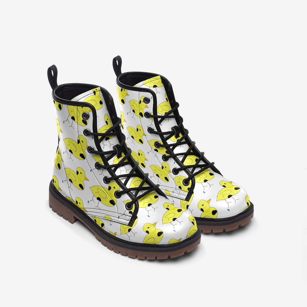 Casual Vegan Leather Lightweight boots MT with Myrtle the Four-Legged Chicken by D.B. print