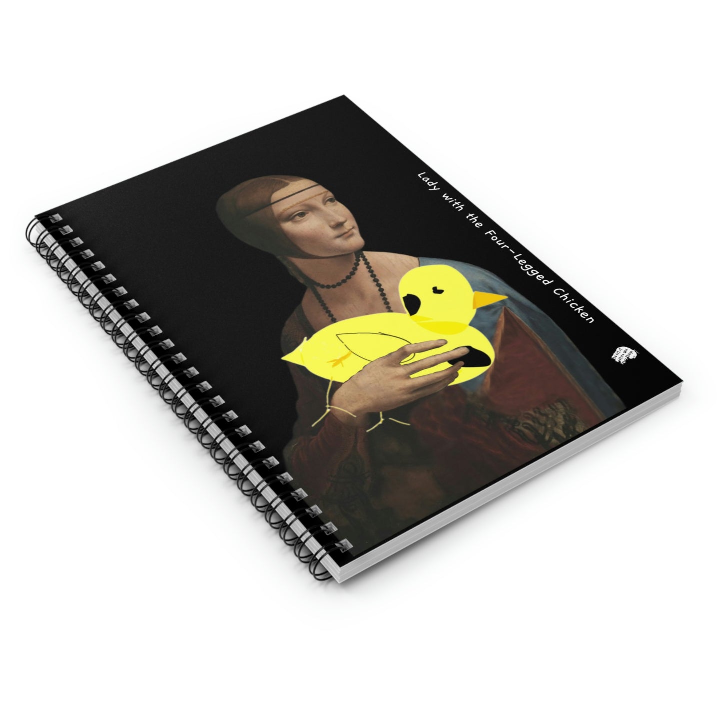 Spiral Notebook - Ruled Line with Lady with the Four-Legged Chicken print by D.B.