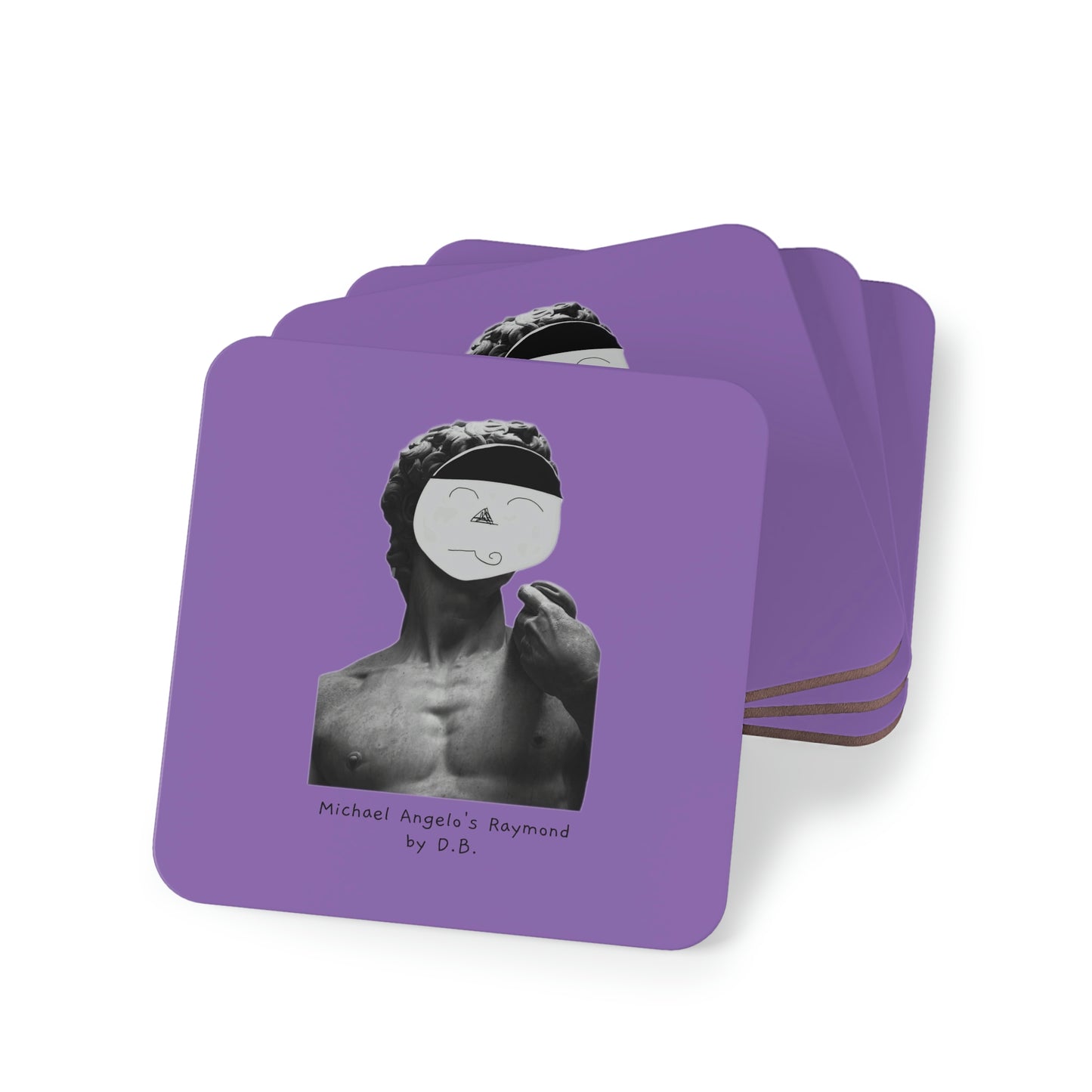Stylish Drink Coasters with Michael Angelo's Raymond print by D.B.