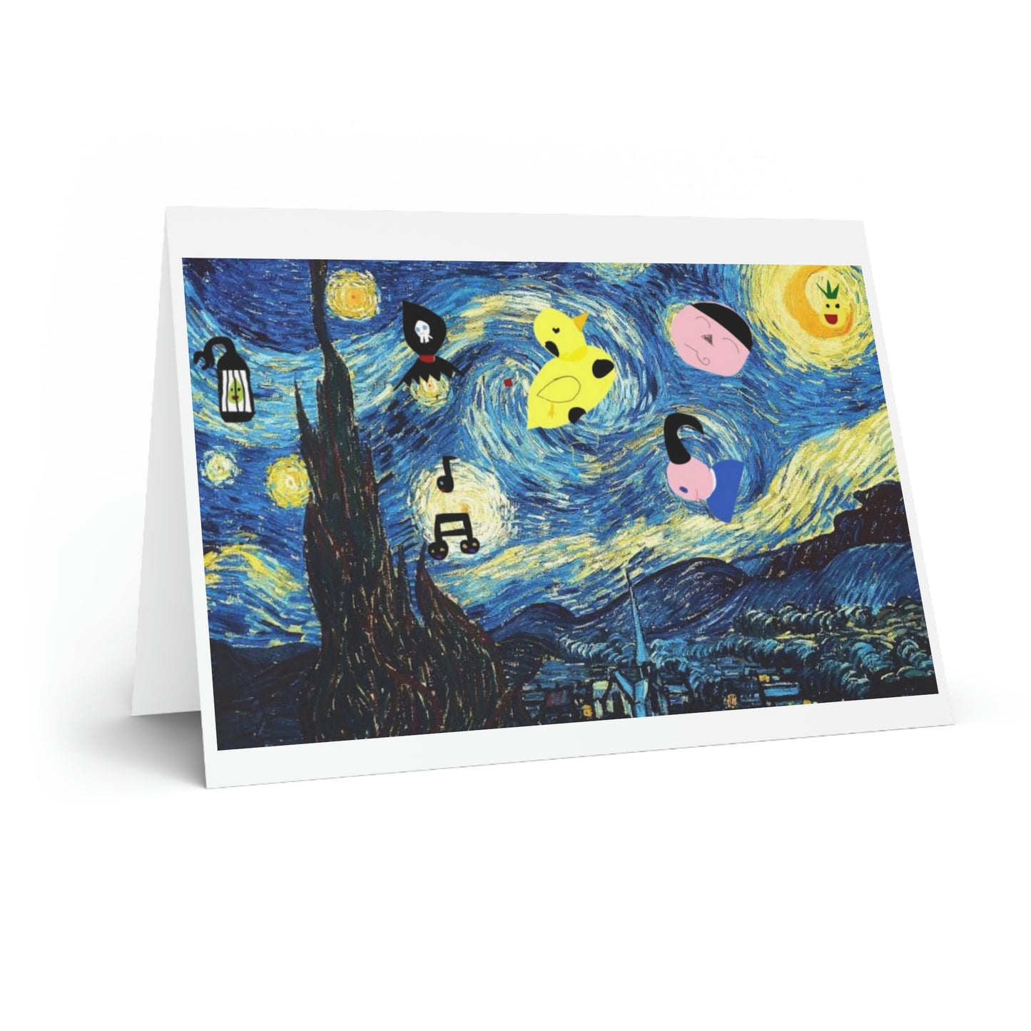 Oddly Starry Nights Blank Folded Greeting Cards