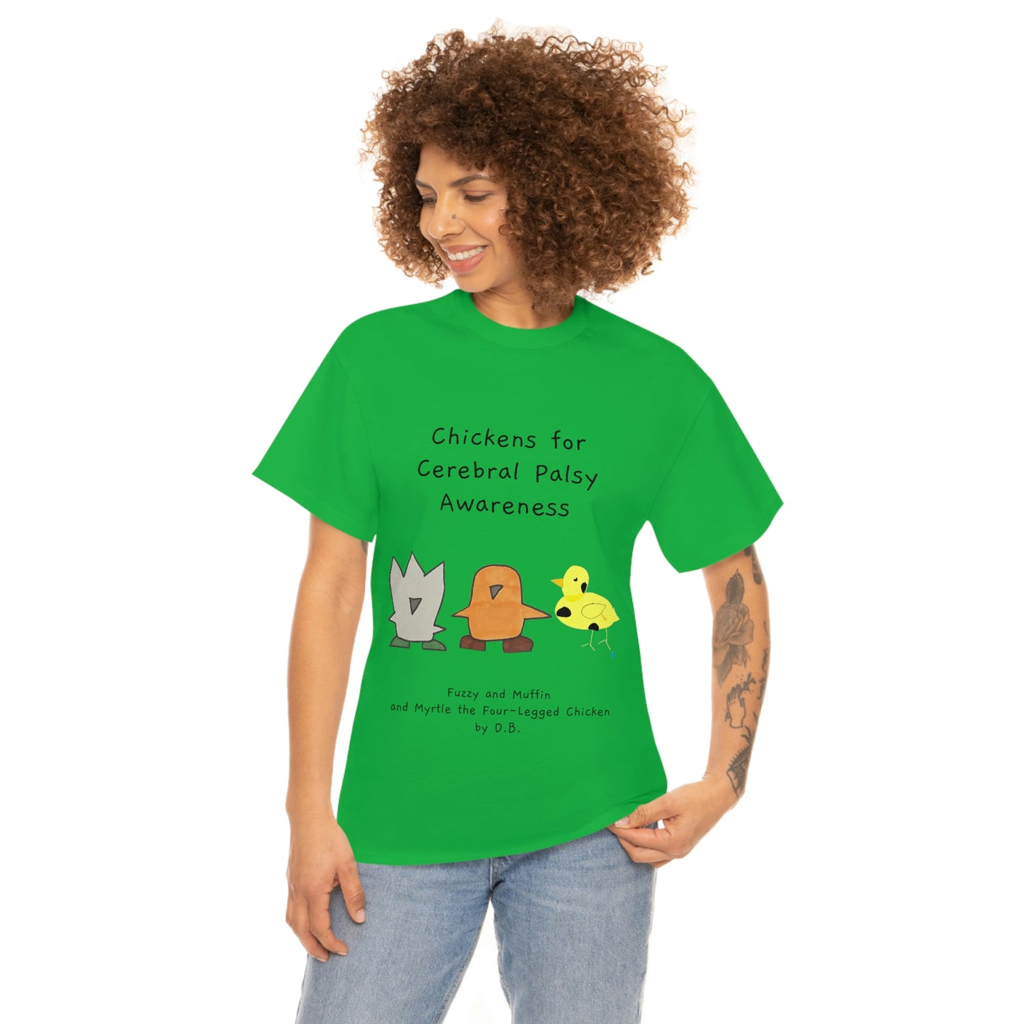 Chickens for Cerebral Palsy Awareness Unisex Heavy Cotton Tee