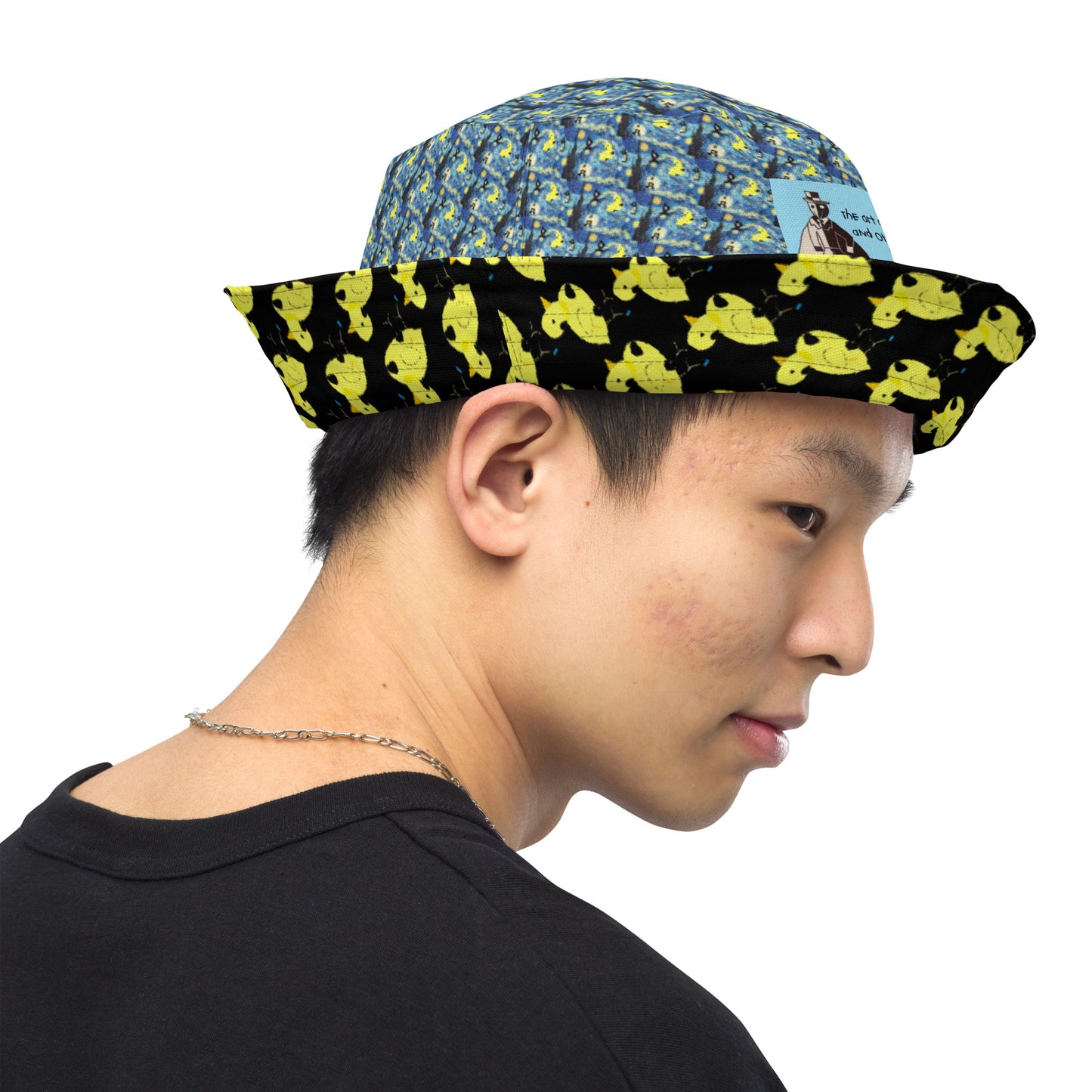 Myrtle and Oddly Starry Nights by DB Prints on Reversible bucket hat