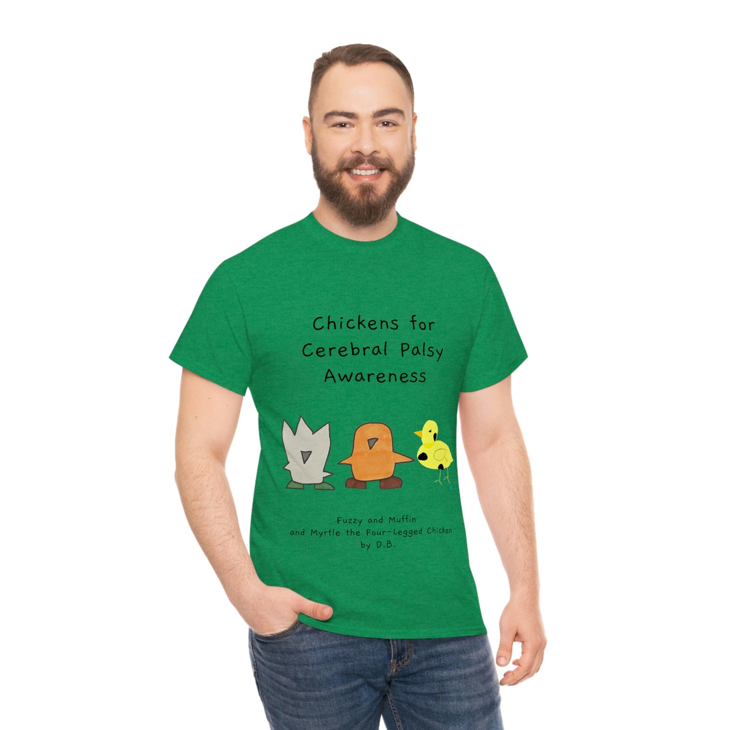 Chickens for Cerebral Palsy Awareness Unisex Heavy Cotton Tee