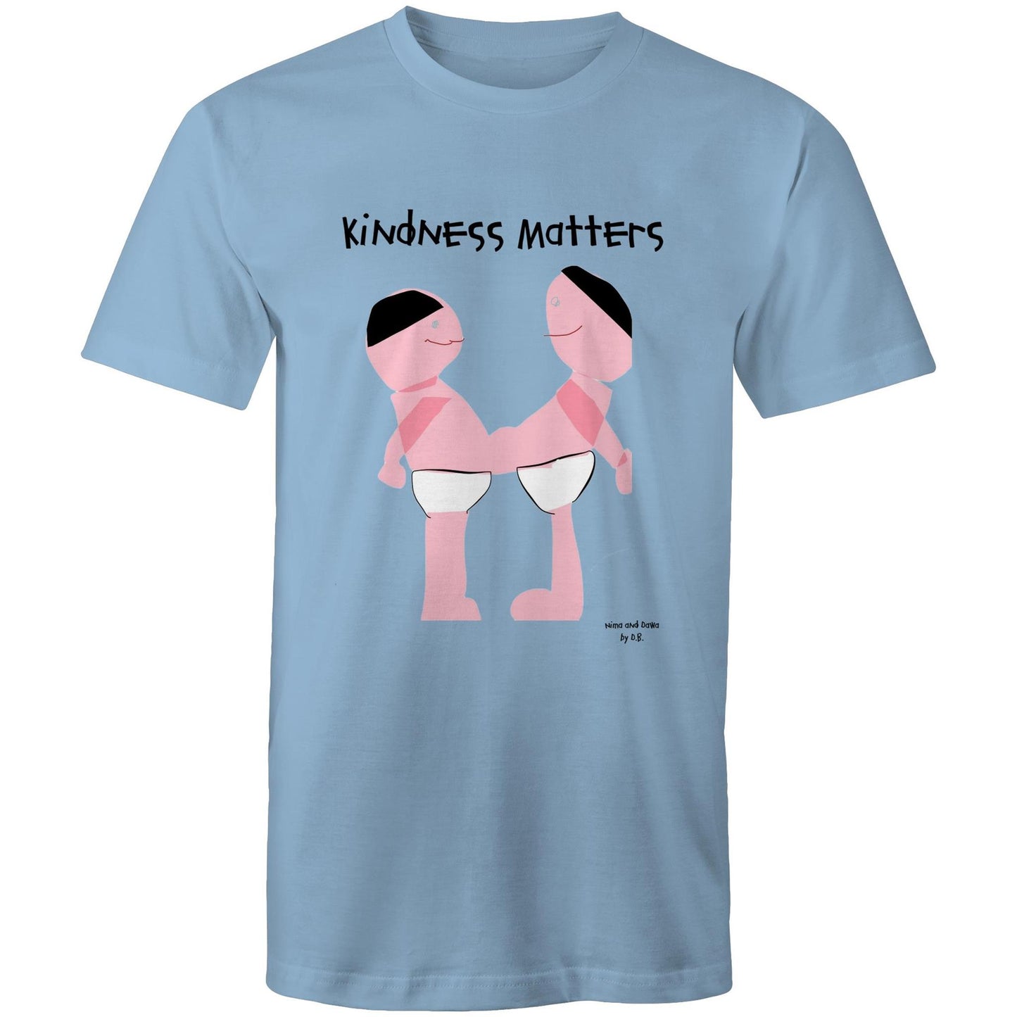 Kindness Matters front and back printed Tee, Nima and Dawa by DB Art printed on Unisex Softstyle T-Shirt