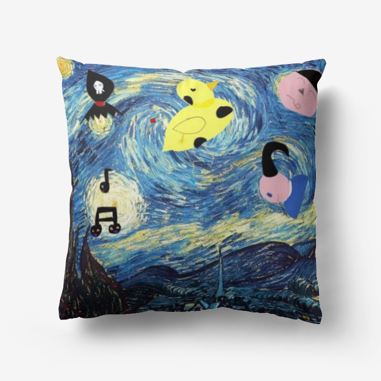 Oddly Starry Nights by D.B. Premium Hypoallergenic Throw Pillow