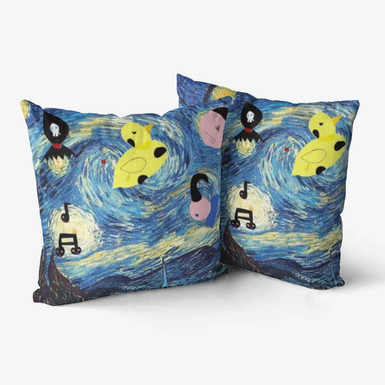 Oddly Starry Nights by D.B. Premium Hypoallergenic Throw Pillow