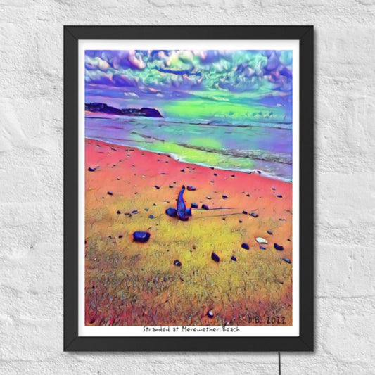 Framed matte paper poster - Stranded at Merwether Beach by D.B.