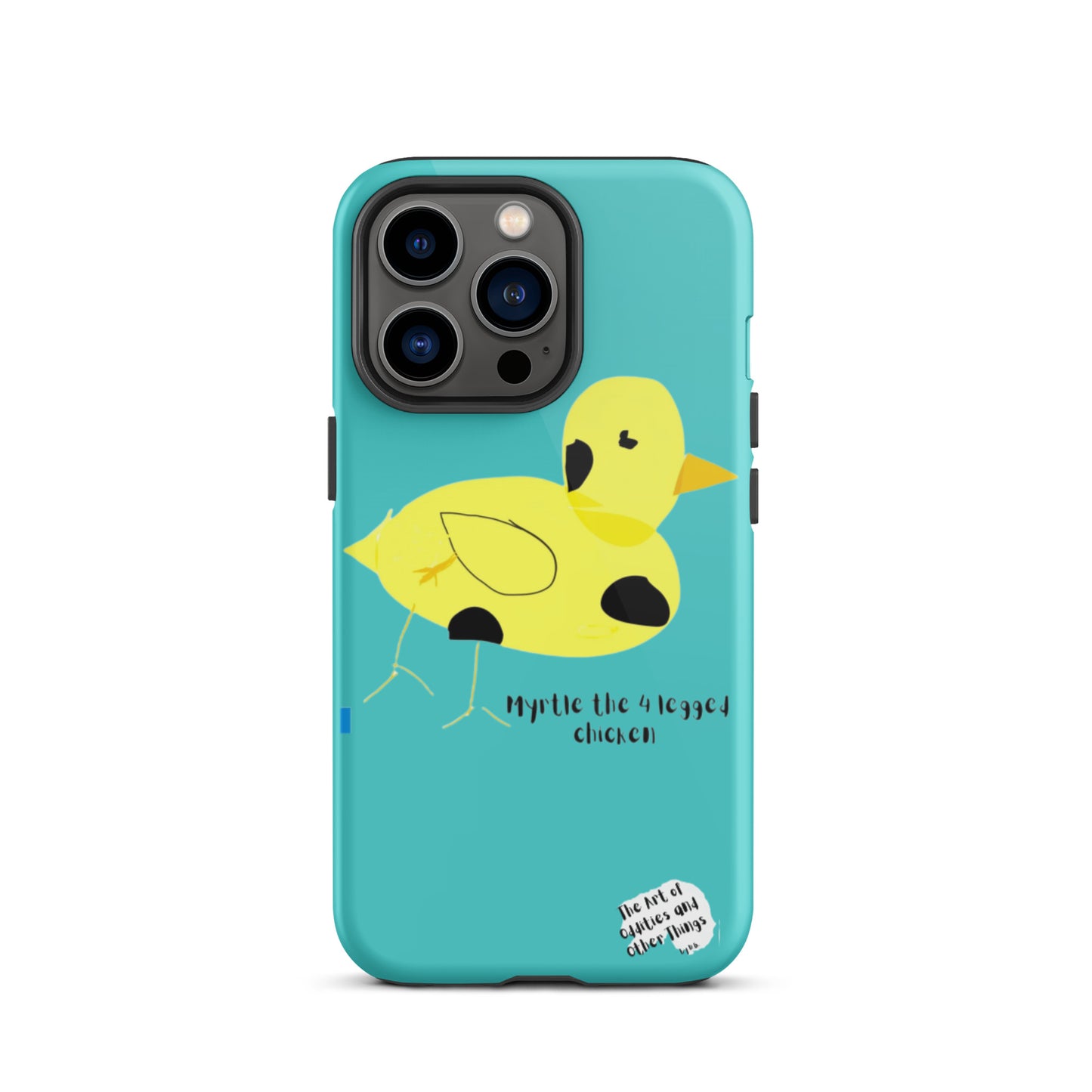 Tough iPhone case Myrtle the Four-Legged Chicken Design by D.B.