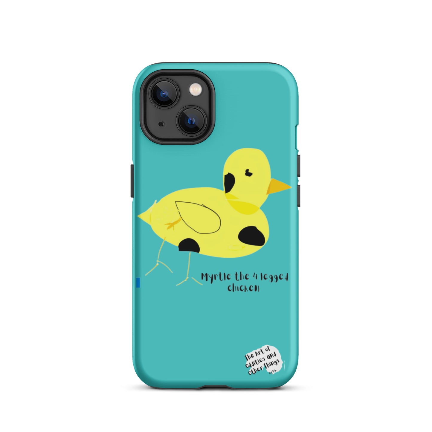 Tough iPhone case Myrtle the Four-Legged Chicken Design by D.B.